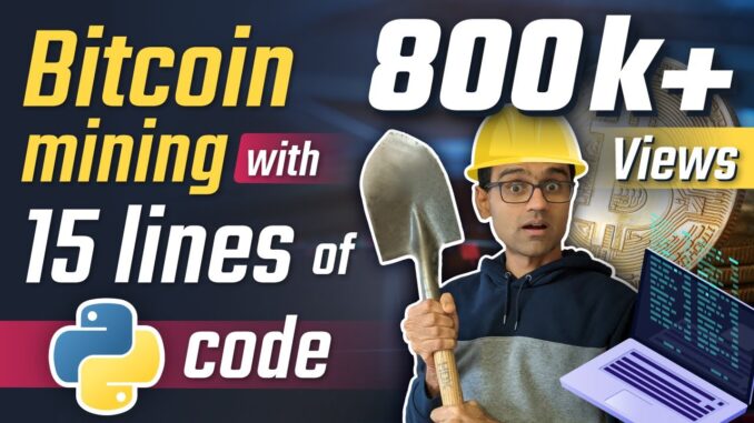 Bitcoin mining with 15 lines of python code | Python Bitcoin Tutorial