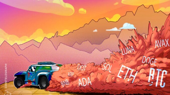 BTC, ETH, ADA, BNB, XRP, SOL, DOT, DOGE, AVAX, LUNA