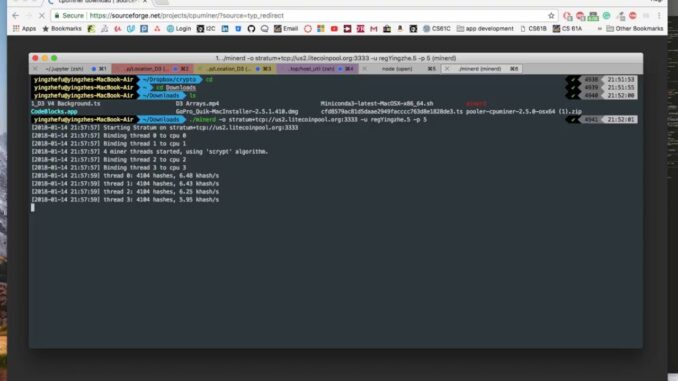 Cryptocurrency Mining Software Tutorial Series 4 - cpuminer for Litecoin on Mac OS