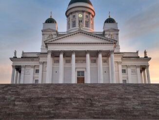 Helsinki Cathedral at sunrise, after a night of partying