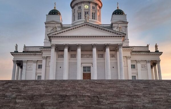 Helsinki Cathedral at sunrise, after a night of partying