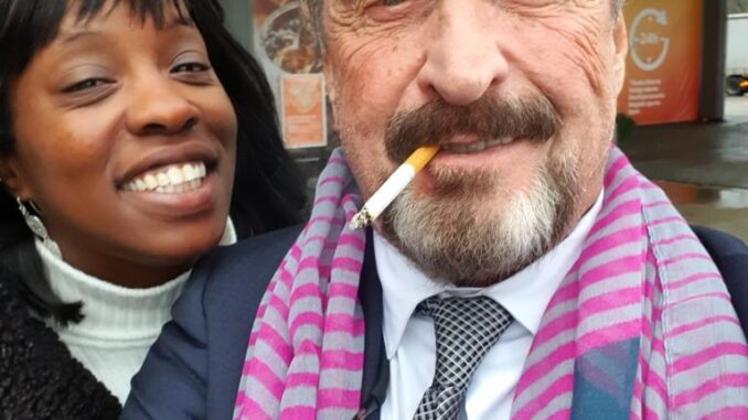 John McAfee and wife Janice McAfee (supplied)