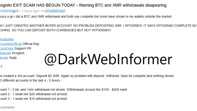 Millions in BTC, XMR possibly stolen after reports of darknet market ‘exit scam’