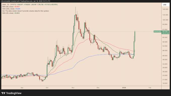 Dash Surges 125% Amid Privacy Coin Boom, and at the Expense of Zcash